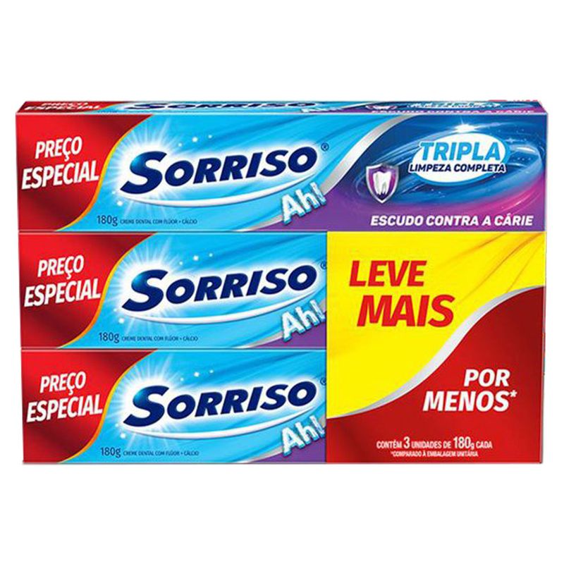 Creme Dental Sorriso Trip Limp Compl 180g Com 3 L Mais P Men (7509546673240)