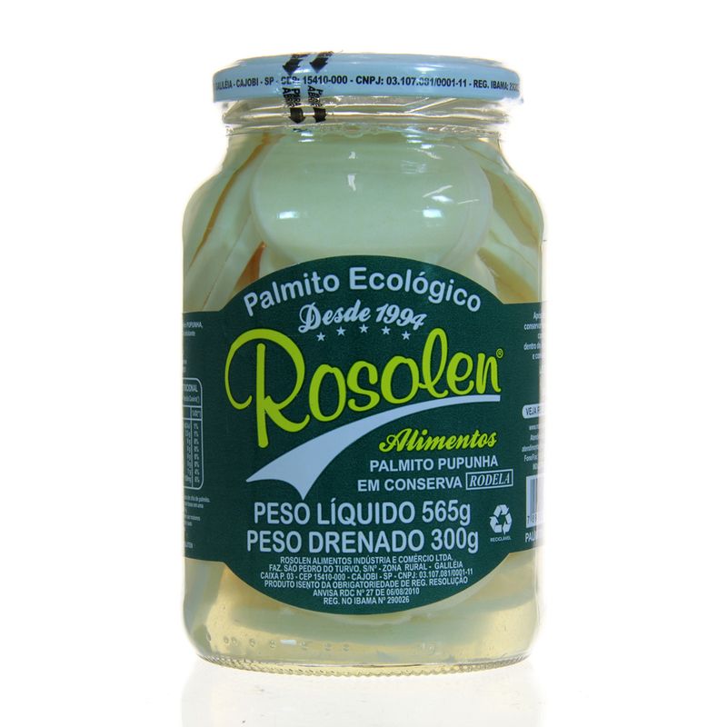 Palmito Rosolen Vidro Rodelas 300G (7898231300036)