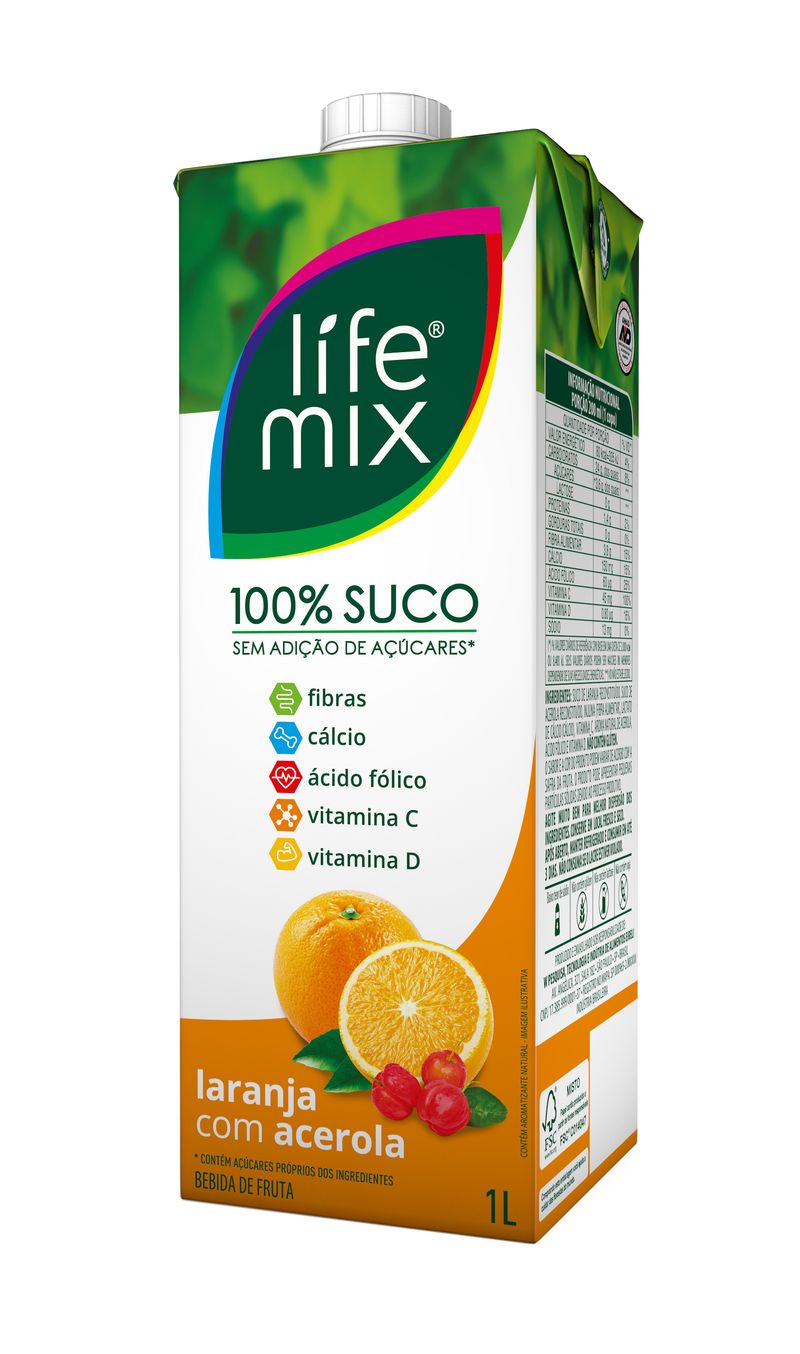 Suco Pronto Life Mix 1l 100 Laranja Com (7898954360713)