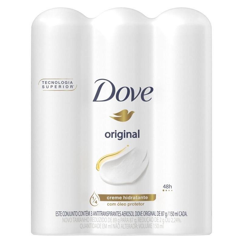 Desodorante Aerosol Dove Fem 87g Original Com 3 (7891150069466)