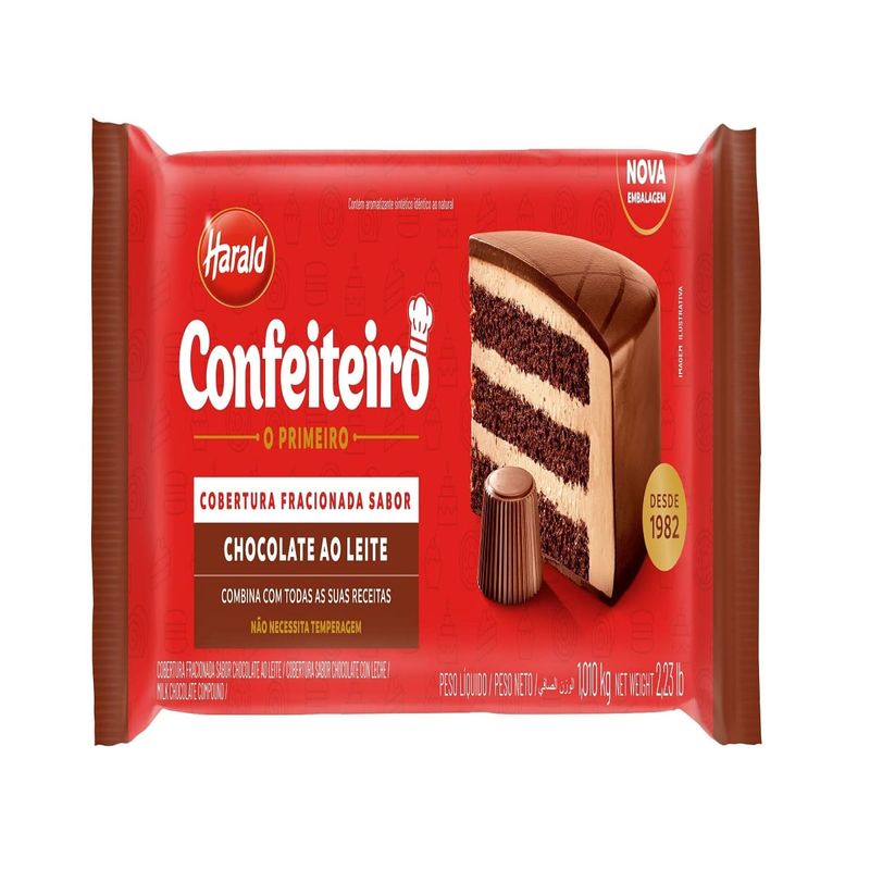 Chocolate Cobertura Harald Barra 1,01Kg Ao Leite (7897077836853)