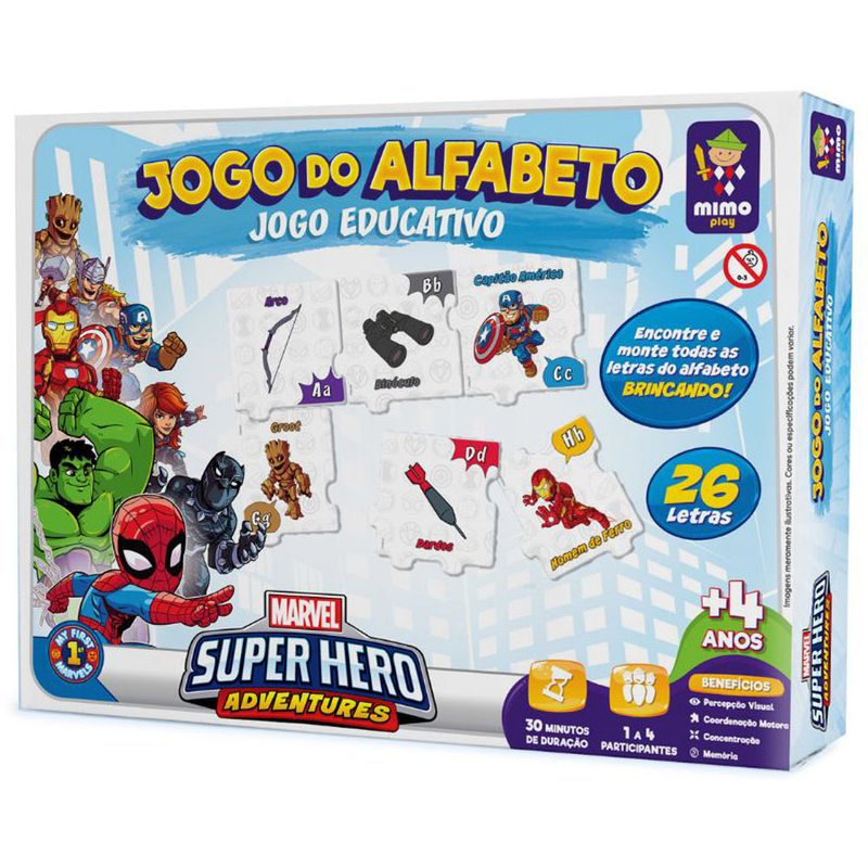 Jogo Alfabeto Marvel Mimo Toys Super Hero Adventures (7899347620360)