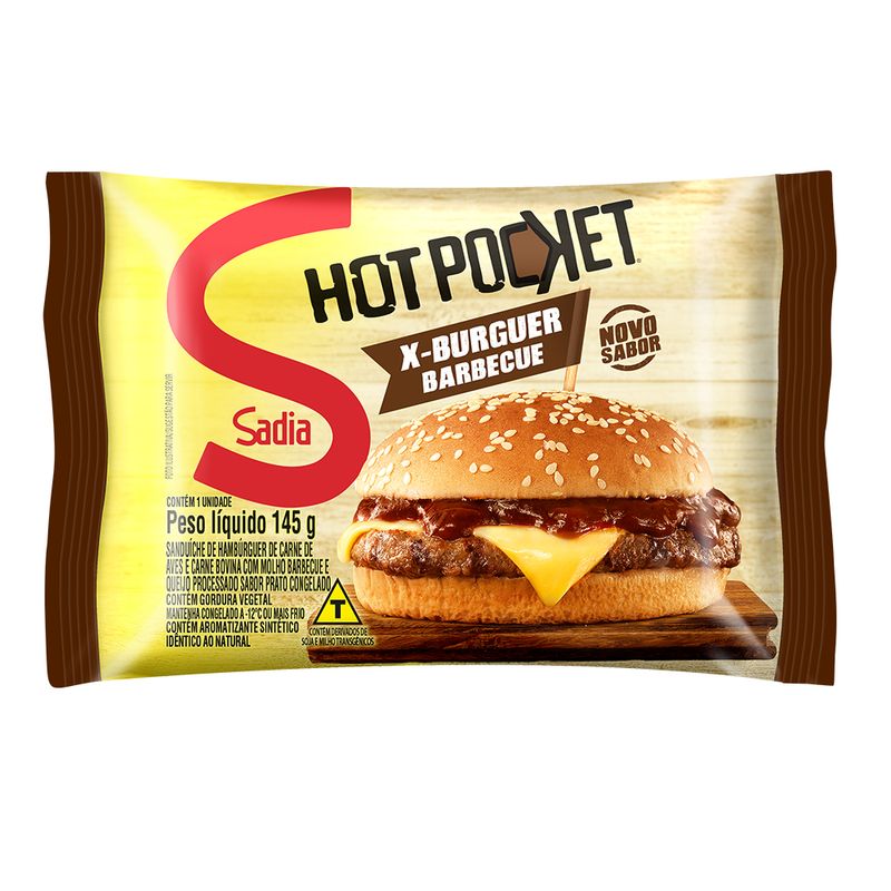 Sanduíche Hot Pocket Sadia 145g X Burger Barbecue (7891515556341)