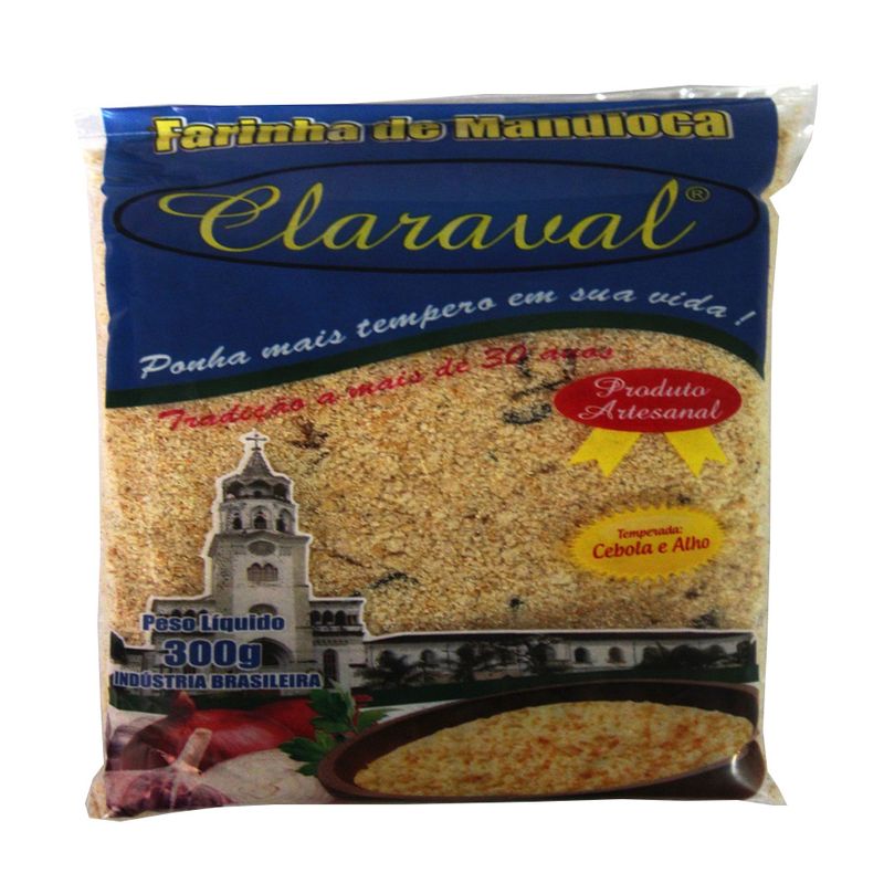 Farofa pronta de cebola e alho Claraval 300g (7898374370552)
