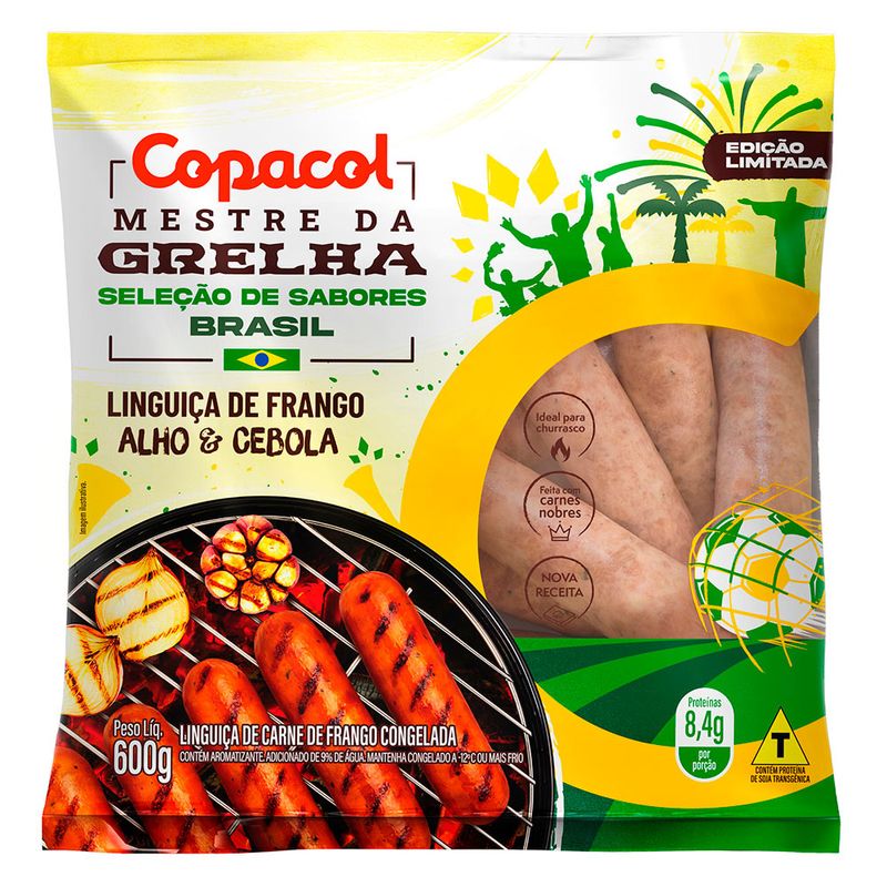 Linguiça Frango Alho Cebola Copacol Brasil 600g (7891527066135)