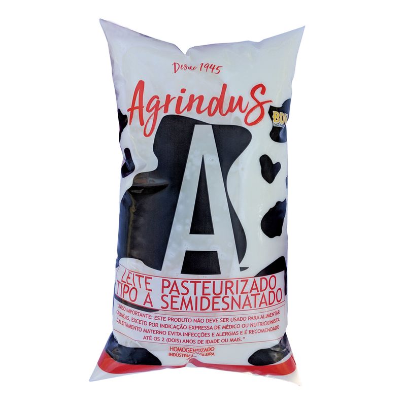 Leite Pasteurizado Agrindus 1l Tp A Semidesnatado (7898925856146)