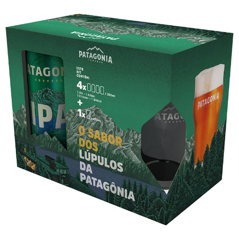 Cerveja Patagonia 350ml com 04 unidades + 1 Copo (7898700710786)