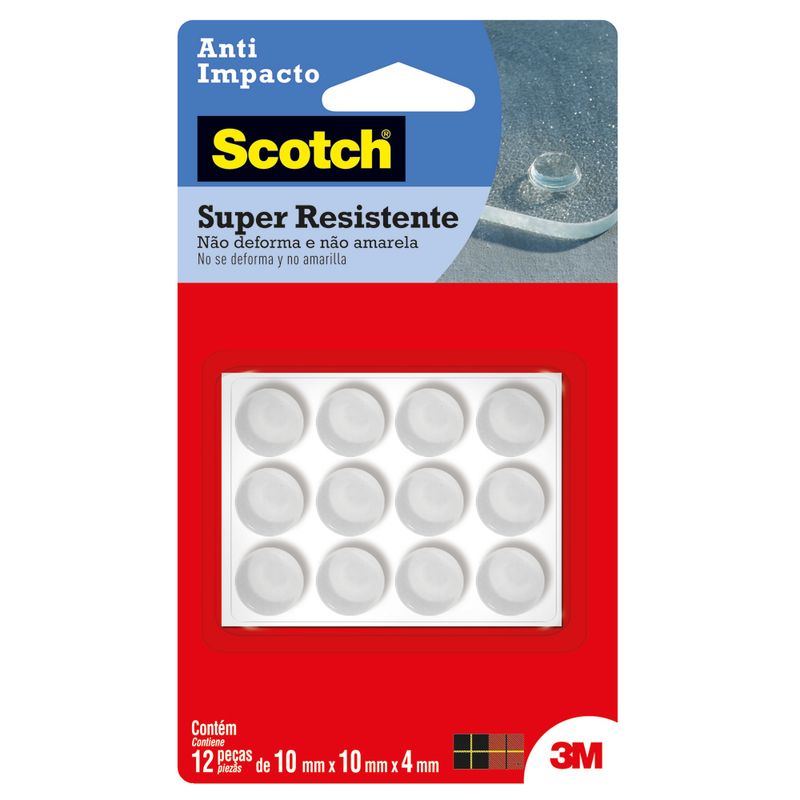 Protetor Anti Impacto 3m Scotch Redondo Médio 12 Unidades (7891040178223)