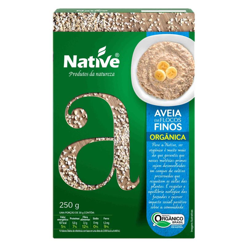 Aveia Native Orgânico Flocos Finos 250g (7898206501932)