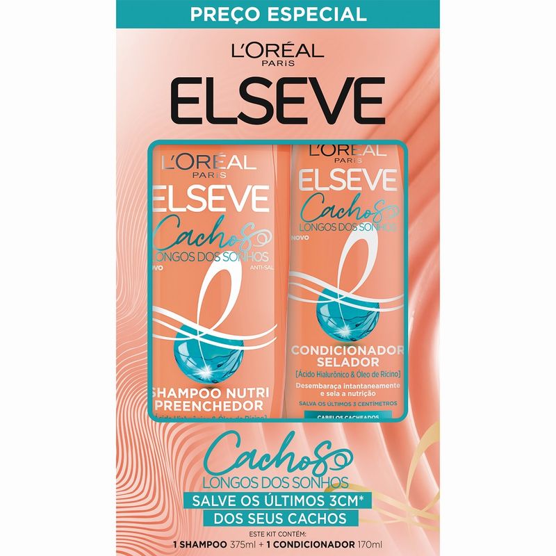 Shampoo 375ml E Condicionador 170ml Elseve Cachos Longo Sonh (7899706197687)