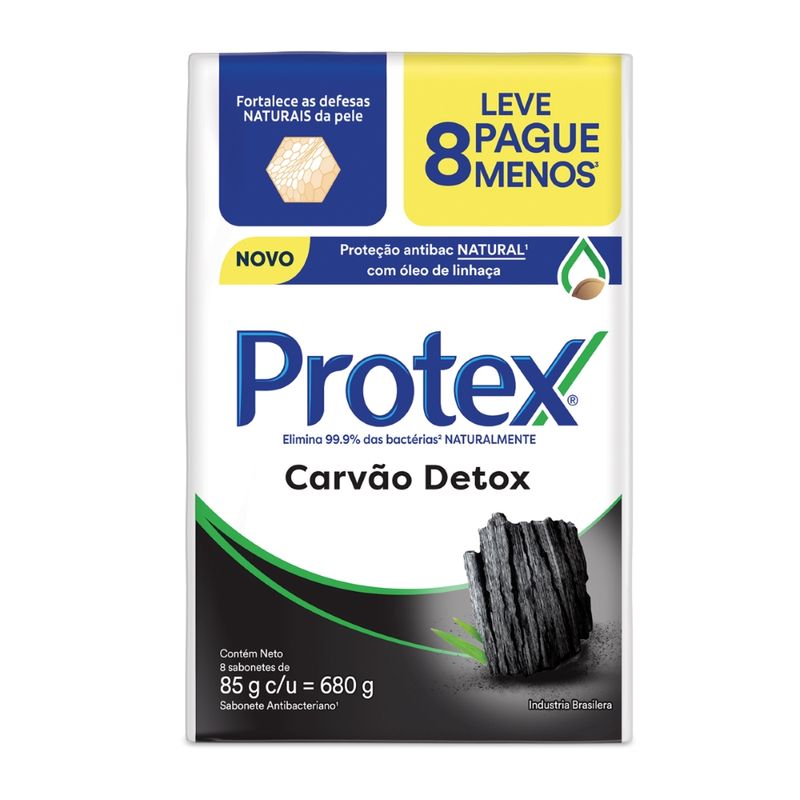 Sabonete Protex Carvão Detox 8 Pack 85g (7509546678900)