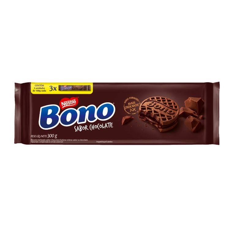 Biscoito Recheio Chocolate Bono Pacote 300g (7891000366264)