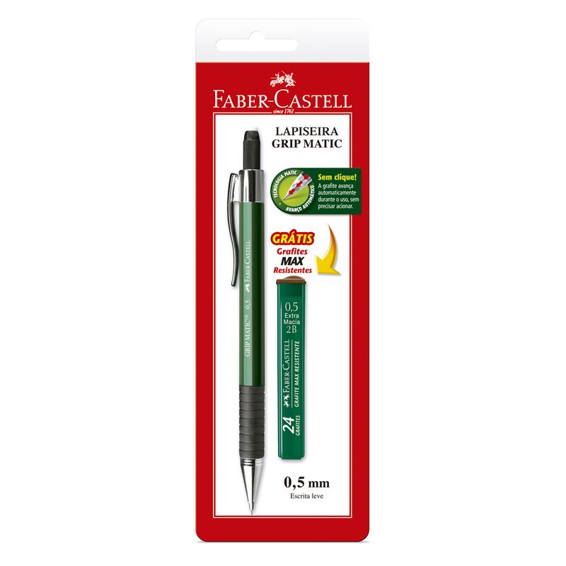 Lapiseira Grip Matic Metal 05 Grátis Grafite (7891360613145)