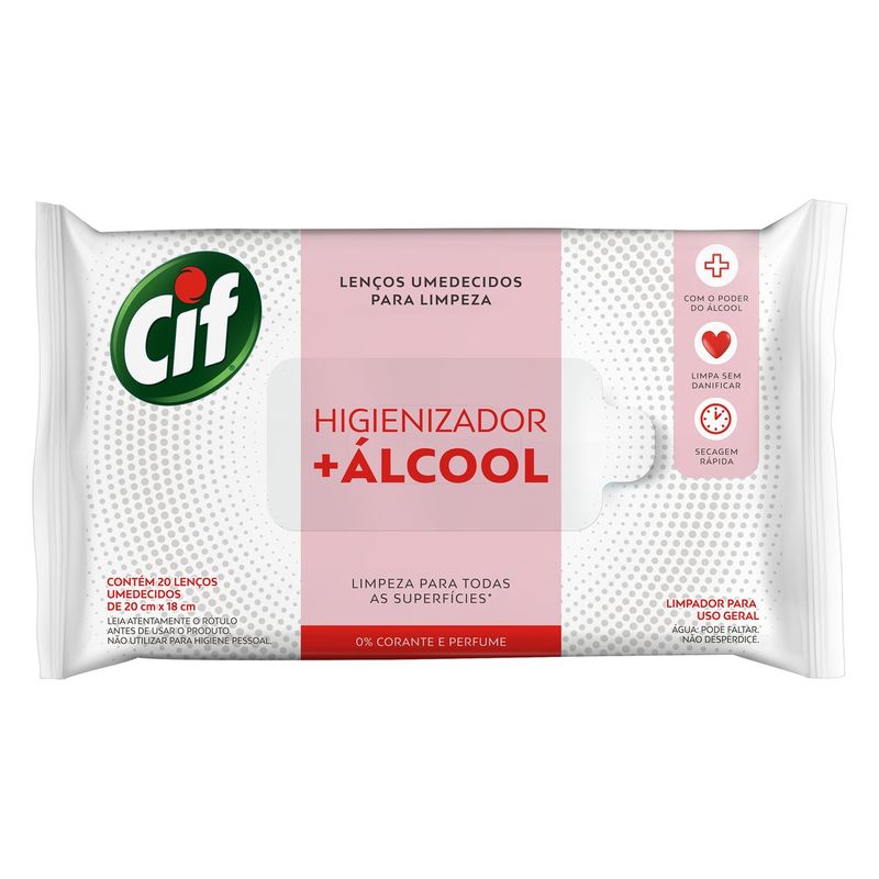 Lenço Umedecido Multiuso Cif Com Álcool (7891150072947)