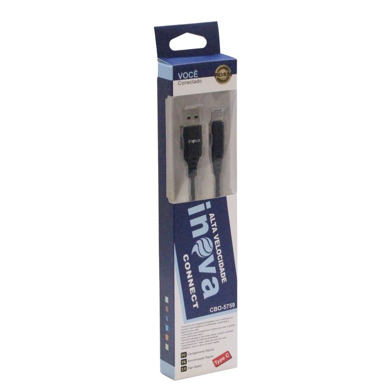 Acessório Celular Cabo USB Inova Type 2 Metros (7898908418460)