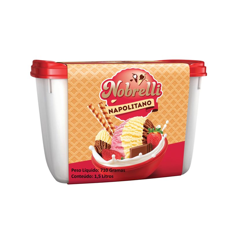 Sorvete Nobrelli 1,5l Napolitano (7899975801568)