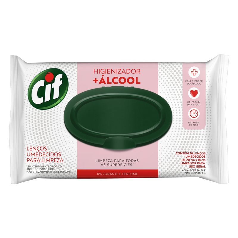 Lenço Umedecido Multiuso Cif Com Álcool (7891150072961)