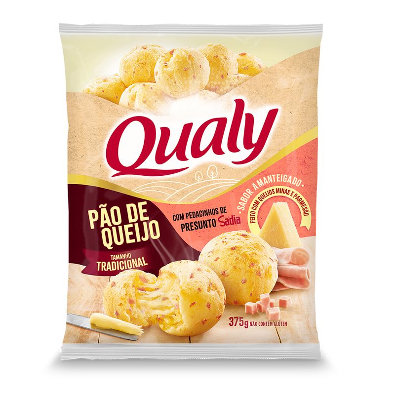 Pão Queijo Qualy 375g Com Presunto (7891515561314)