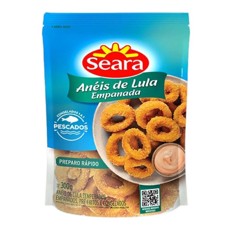 Anéis de lula empanada Seara Pescados 300g (7894904264162)