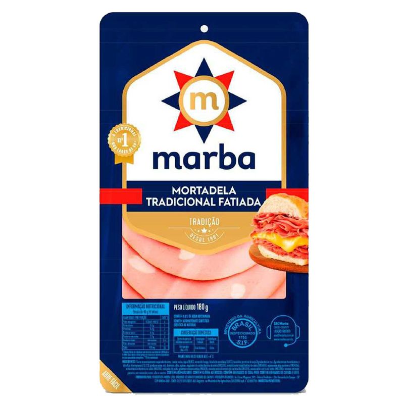 MORTADELA TRADICIONAL FATIADA  180G (7897268102538)