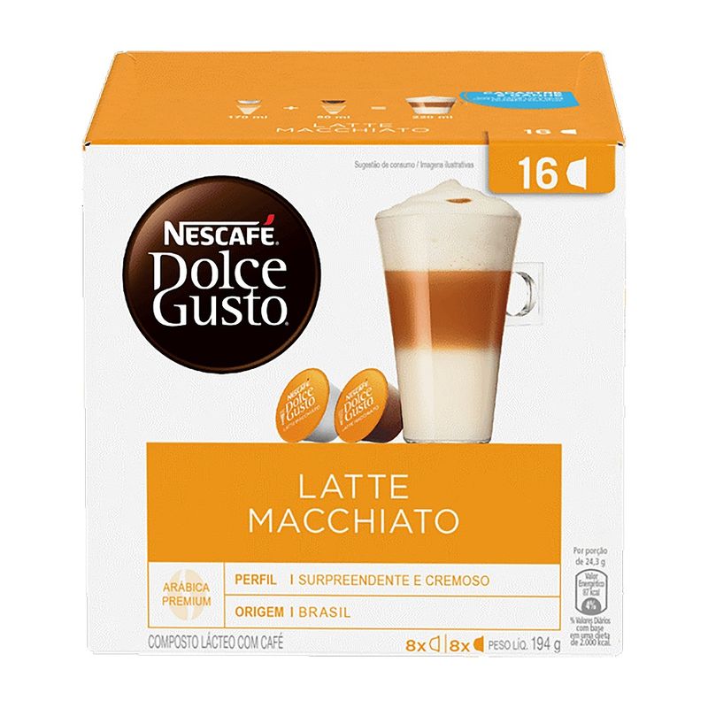 Cápsula de café Dolce Gusto latte macchiato 16 un (7891000951378)