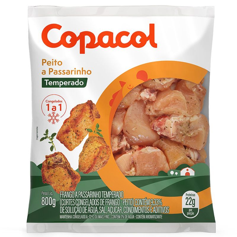Peito De Frango Passarinho Temperado Copacol 800g (7891527069310)