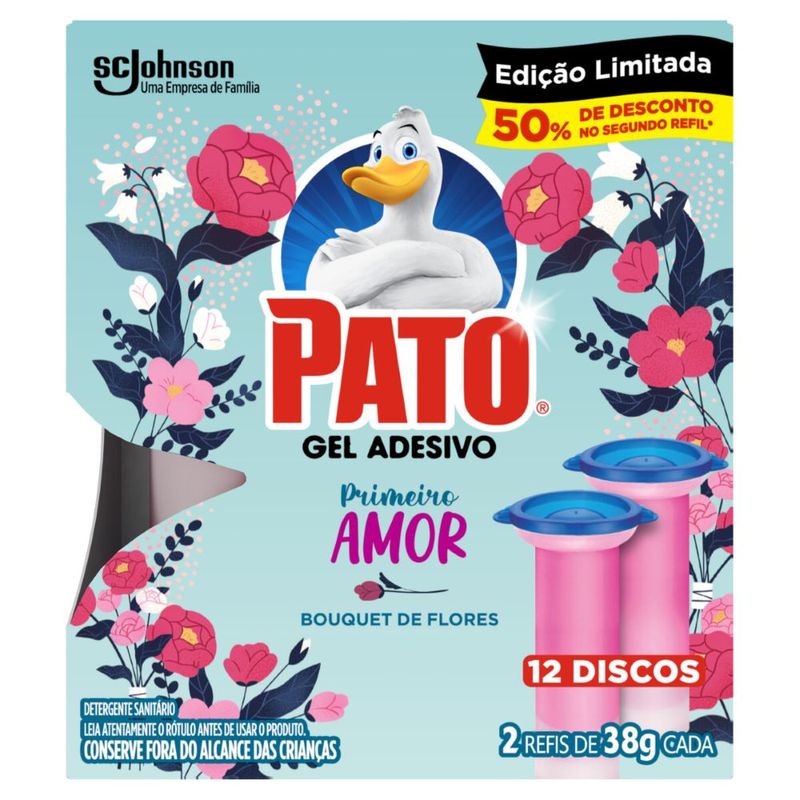Desodorizador Sanitário Pato Gel Adesivo Prim Amor Com 12 (7894650008478)