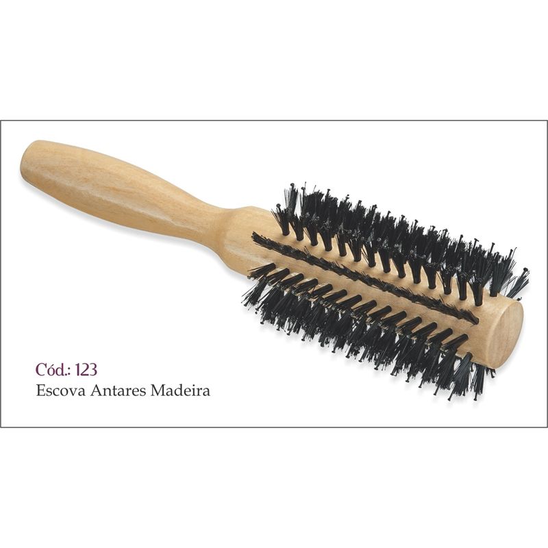 Escova Cabelo Corpus Antares Madeira Cerdas Nylon 25mm (7898546721236)