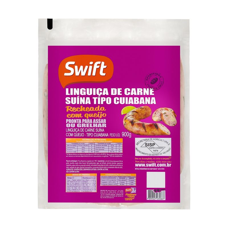 Linguica Suina Cuiabana Swift 900g (7899567235894)