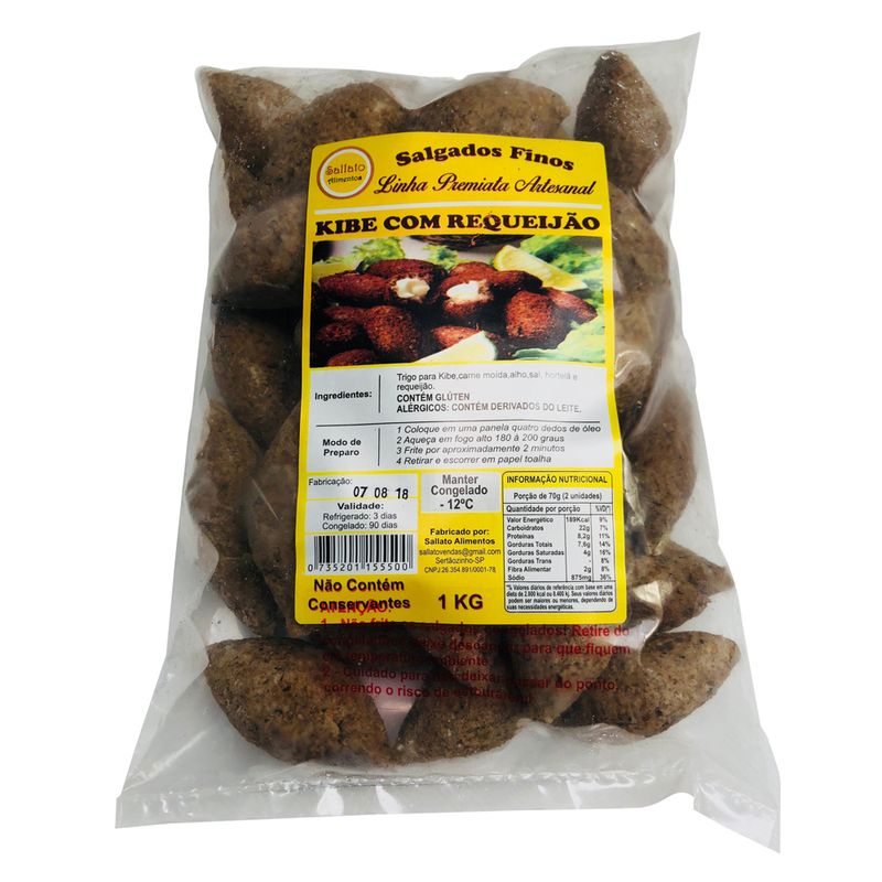 Salgado Kibe Com Requeijao Sallato 1kg (735201155500)