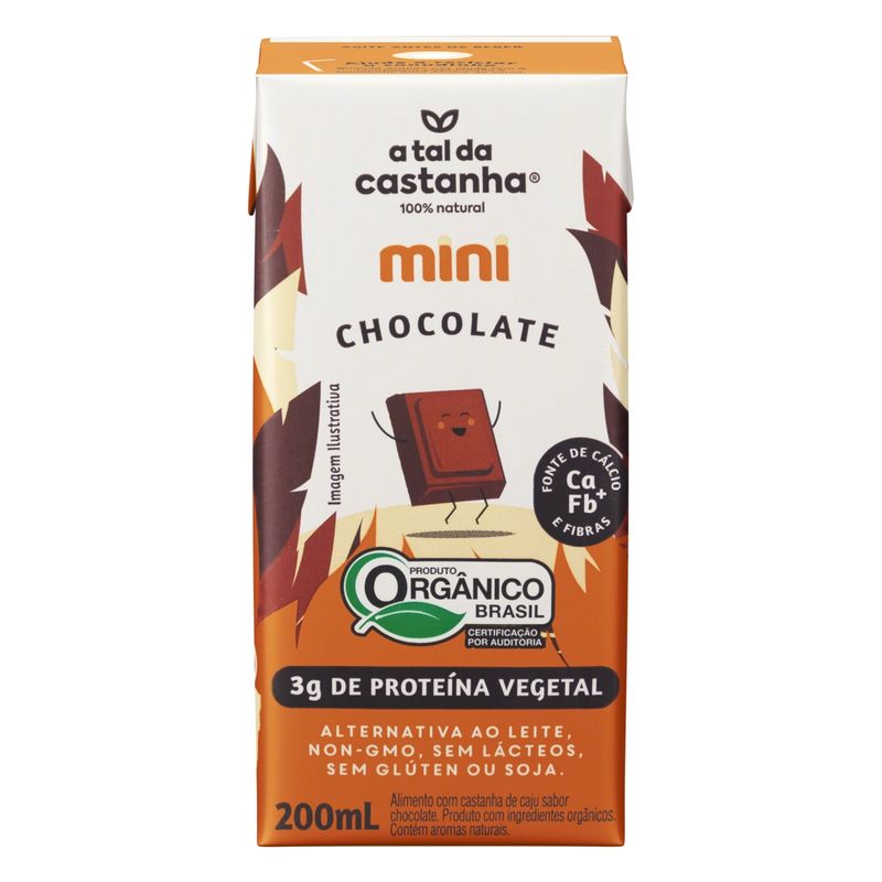 Bebida A Tal Da Castanha Orgânica Chocolate 200ml (7898955705001)