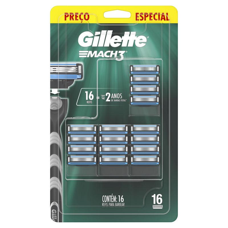 Carga Barbear Gillette Com 16 Mach3 Regular (7500435169981)