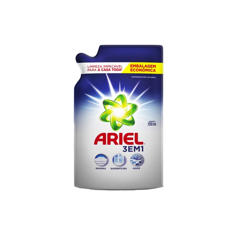 Detergente Líquido Refil Ariel Multiusos 3 Em 1 700ml (7500435167901)