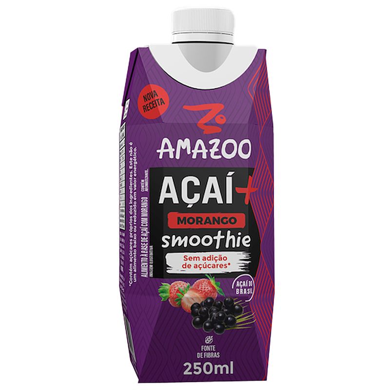 Suco Amazoo Açaí Morango Zero 250ml (7898132842161)