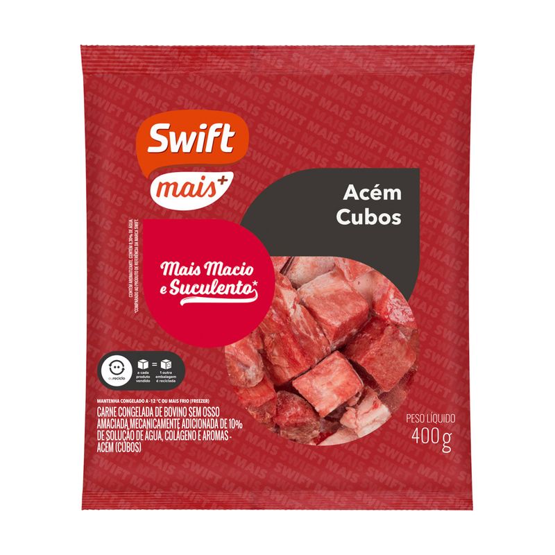 Carne Bovina Acém Swift 400g Cubos (7899567297250)