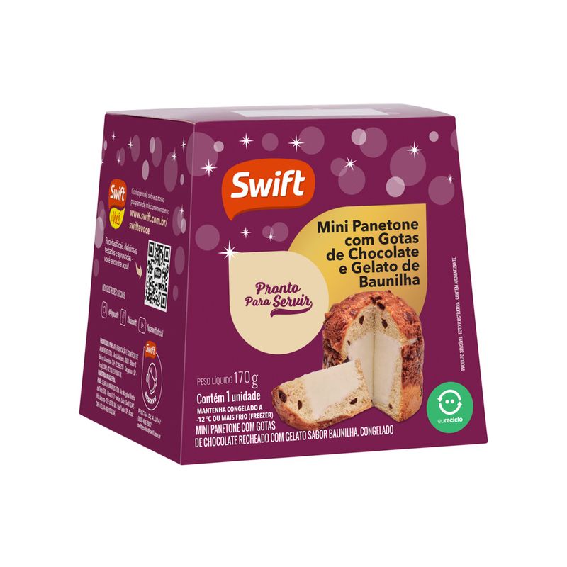 Mini Panetone Recheado Swift 170g Gotas Chocolate-Baunilha (7899567238406)