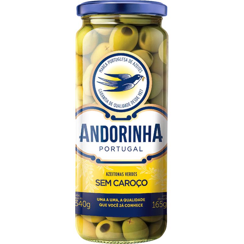 Azeitona Verde Andorinha Sem Caroço 340G (5601024060206)