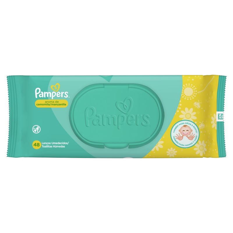 Lenço Umedecido Pampers Aroma de Camomila 48 Unidades (7500435180283)