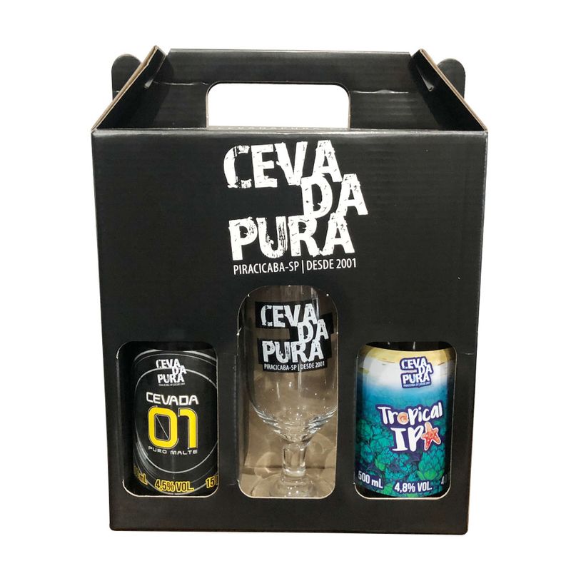 CERVEJA CEVADA PURA 500ML PILSEN E SESSION +COPO (7898964581344)