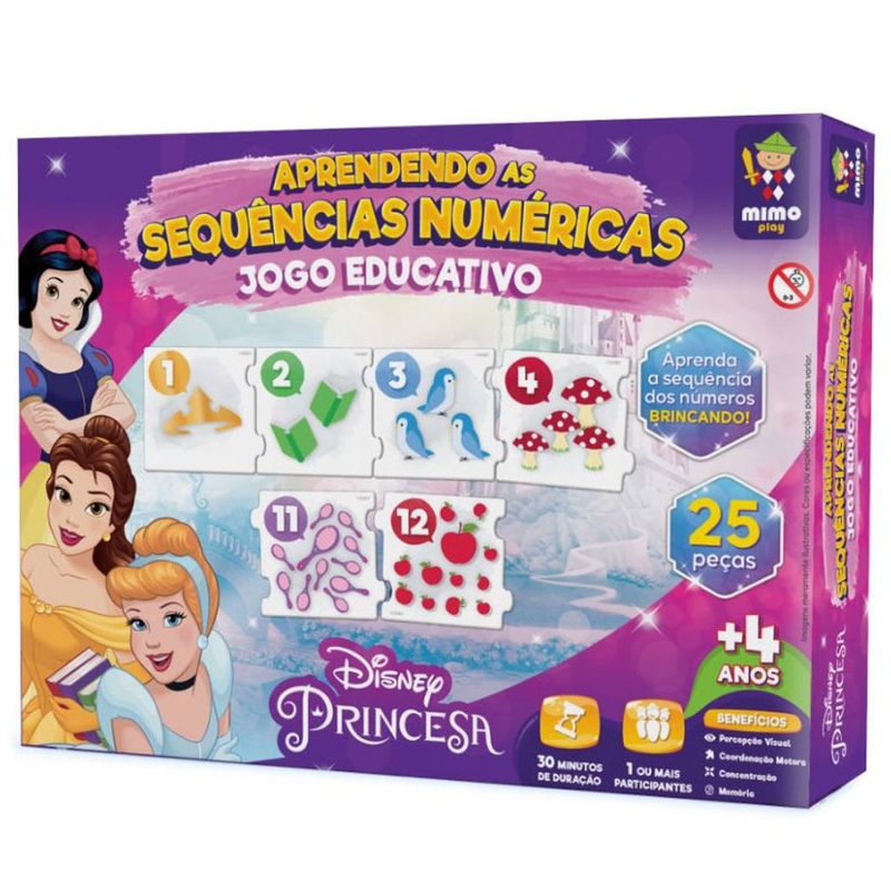 Jogo Educ Aprendendo Seq Numérica Princesa Disney 25 Pç (7899347620261)