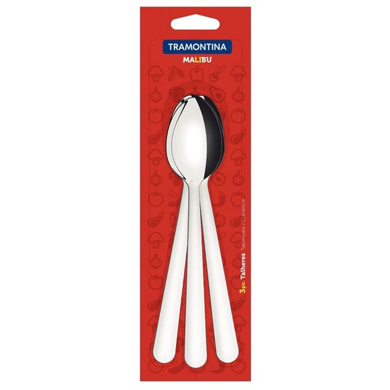 Conjunto Colher Inox Tramontina Malibu com 3 peças (7891112272309)