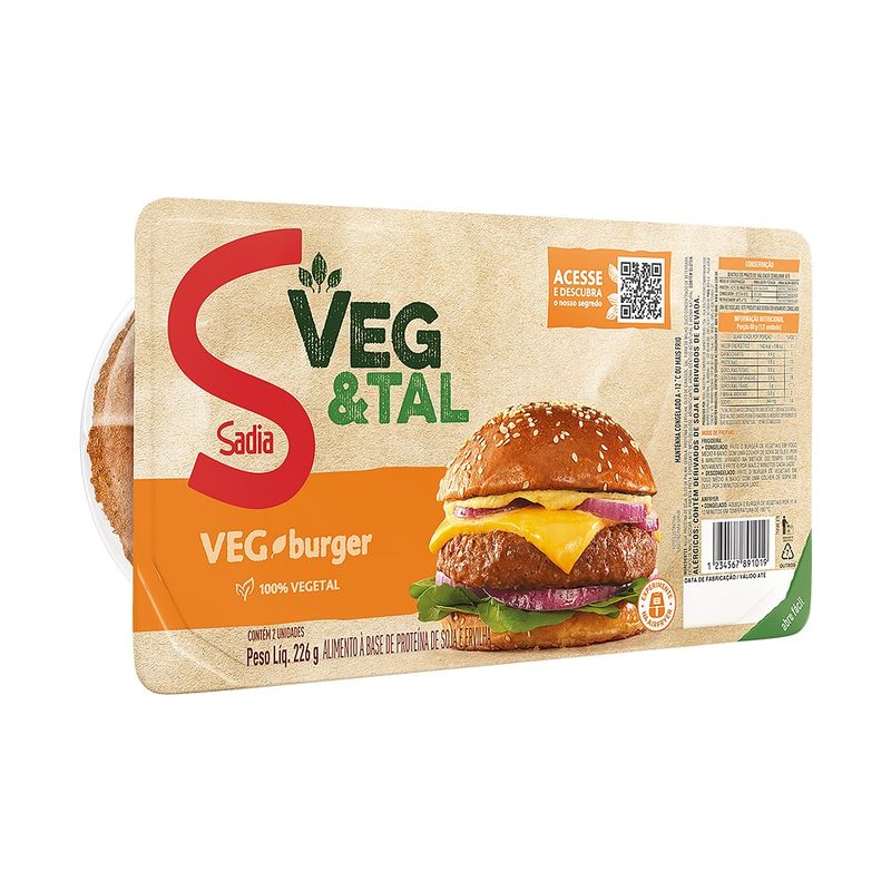 Hamburguer Vegetal Sadia Veg&Tal 226g (7891515568320)