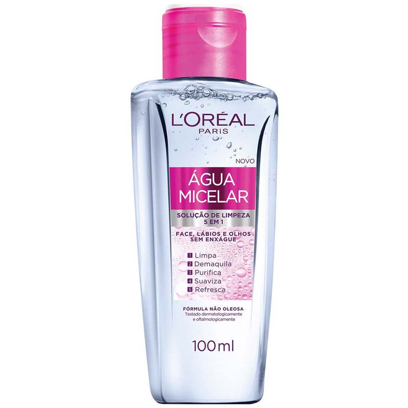Água Micelar L'Oréal Paris Solução de Limpeza 5 em 1, 100ml (7899706145527)