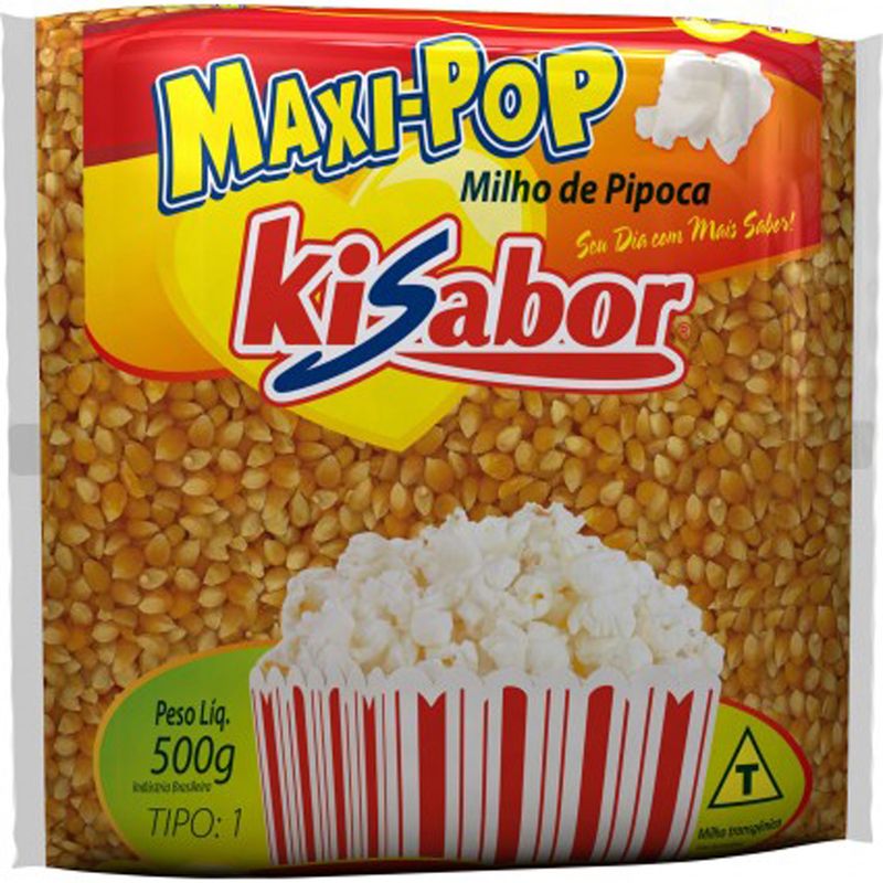 Milho de pipoca maxi pop Kisabor 500g (7898416522109)
