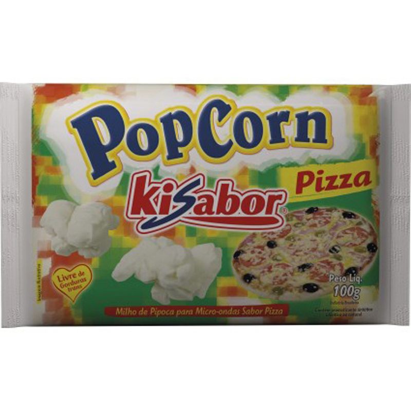 Pipoca de microondas sabor pizza Kisabor 100g (7898416527210)