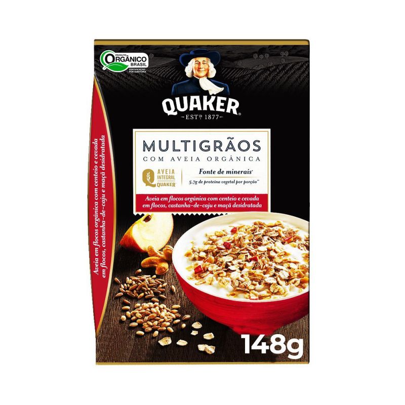 Aveia Quaker 148g Orgânica Multigrãos (7892840817718)