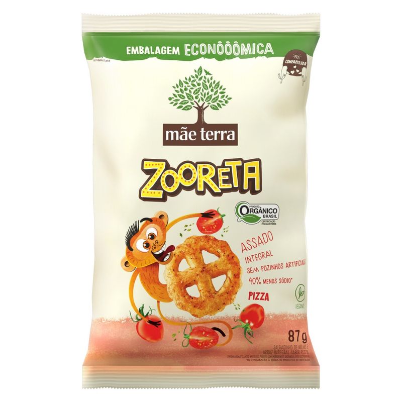 Salgadinho Zooreta Mãe Terra 87g Orgânico Pizza (7891150072626)
