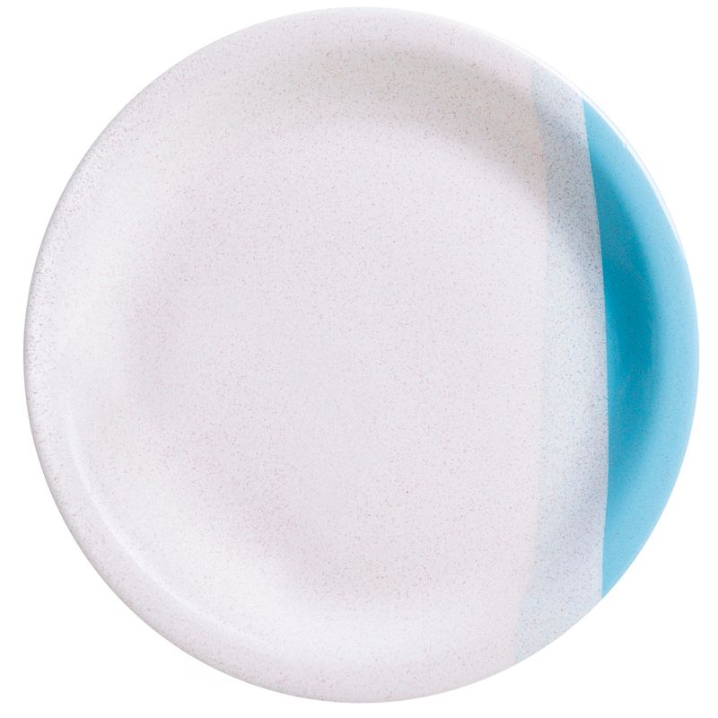 Prato Raso Cerâmica Beatriz 25cm Atual Pigmen Celeste-Branco (7898695307152)