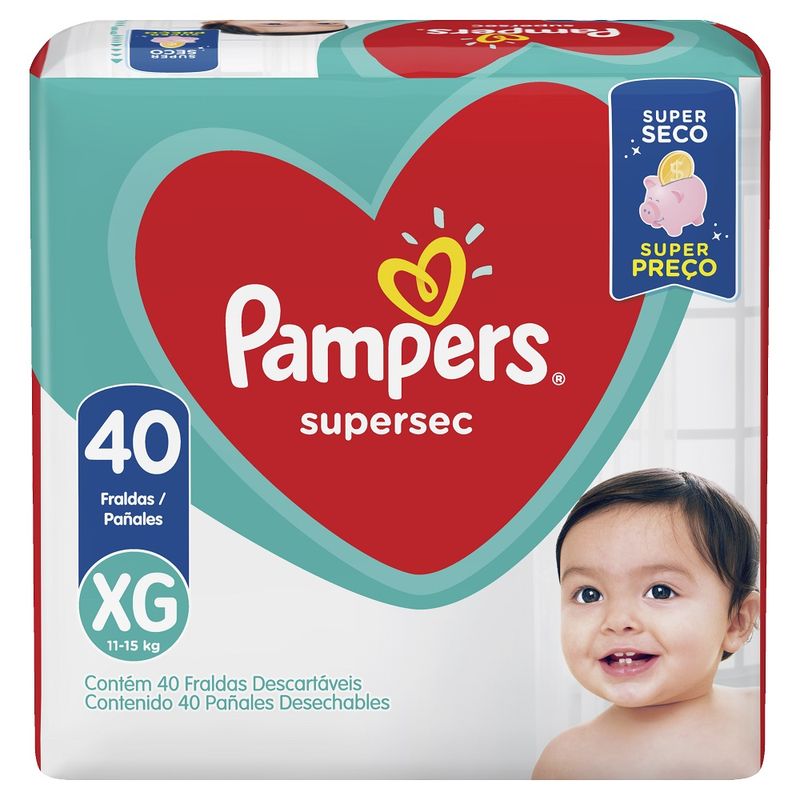 Fraldas Pampers Supersec XG 40 Unidades (7500435132817)