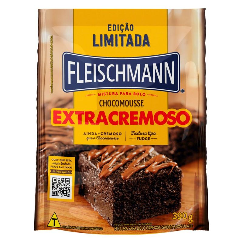 Mistura Bolo Fleischmann Extra Cremoso Chocomousse 390g (7898331012570)